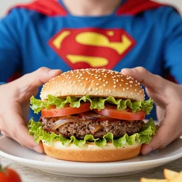 superman making a burger