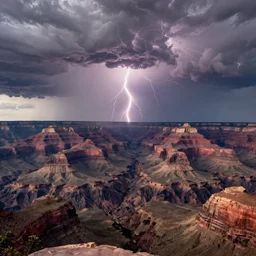 Thunderstorm over the grand canyon, award winning, national geographic