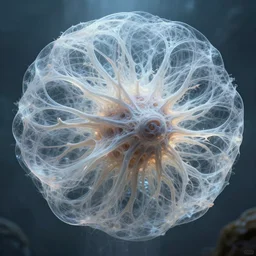 a theriomorphic holobiont, concept art, mycelial gossamer weave, translucidluminescence, intricate, kim jung gi, james jean, shaun tan, meridians, organic detail, cinematic, epic wide shot, ultra detailed, sharp focus, smooth, global illumination, photorealistic, 8 k render