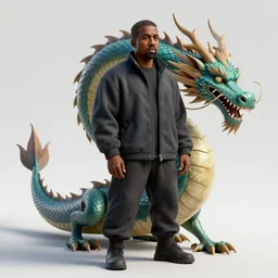 kanye west on the dragon, by senior character artist, trending on polycount, dada, rendered in cinema 4 d, rendered in unreal engine, rendered in maya,
