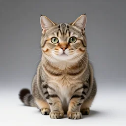 chibi maine coon cat, professional studio photo, full body, isolated on a pure white background, centered, entire subject in frame, sharp focus, soft studio lighting