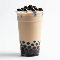 iridescent bubble tea, high detail macro photography, isolated on a pure white background, centered, entire object in frame, sharp focus, soft studio lighting