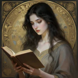 sensual good looking pale young bengali girl with soulful eyes reading a novel, portrait, elegant, intricate, digital painting, artstation, concept art, smooth, sharp focus, illustration, art by artgerm and greg rutkowski and alphonse mucha