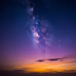 the night sky turning into a multitude of colors