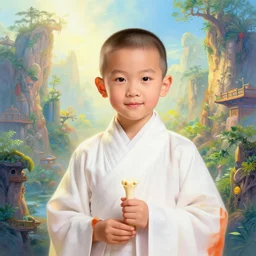 portrait painting of a 3 5 - year - old chinese man, taoist priest, like liu dehua, immortal bone, affable by wenjun lin, irakli nadar, bright colors, octopath traveler, wenjun lin, unreal engine 5 highly rendered, global illumination, radiant light, detailed and intricate environment