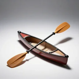 miniature canoe paddle, professional product shot, isolated on a pure white background, centered, entire object in frame, sharp focus, soft studio lighting
