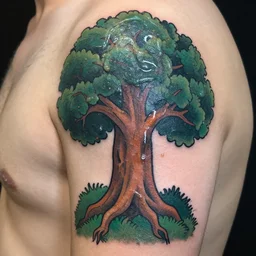 the tree of gondor, by akihito yoshida, tattoo, glossy, squishy, in a symbolic and meaningful style