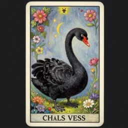 highly detailed oil painting, the black swan tarot card, nostalgia for a fairytale, magic realism, flowerpunk, mysterious, by charles vess, studio ghibli