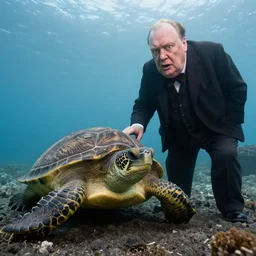 An astonished agape Winston Churchill discovers the first turtle ever in Galapagos, national geographic, BBC, XF IQ4, f/2.5, ISO 200, 1/160s, 8K, RAW, unedited, face retouched
