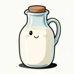 cartoon drawing of an anthropomorphic milk jug
