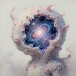 breathtaking delicate detailed concept art painting creature with nebula space inside, by hsiao - ron cheng, bizarre compositions, exquisite detail, pastel colors, 8 k