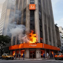 orange bank at avenida paulista on fire, itau