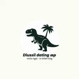 minimalist logo for a dinosaur dating app, victo ngai, kilian eng, lois van baarle, behance, beeple, artstation