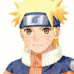 naruto portrait by yoshitaka amano, watercolor, soft, delicate, masterpiece, anime