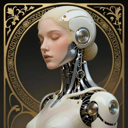 beauty art nouveau woman, robotic,  trending on artstation, by Artgerm