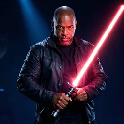 steve harvey with a light saber, beautiful dynamic lighting, cinematic, extremely high detail, photo realistic, cinematic lighting, 8 k