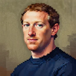 mark zuckerberg, pixel art, maximum detail, high quality, good elaboration of style, depth of field, focus, classicism painting