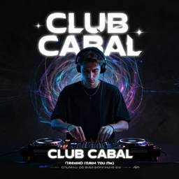 promotional poster for the club cabal, that plays electronic music