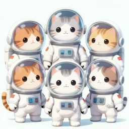 anime styled kittens in spacesuits