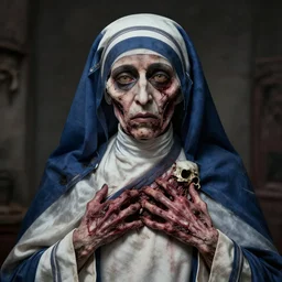 mother theresa zombie, guts, flesh, bones, rotten