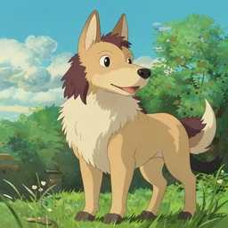 a anthromorphic humanoid cute hellhound in the style of studio ghibli in the style of slice of life anime trending on artstation deviantart pinterest detailed realistic hd 8 k high resolution