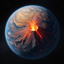 a volcanic planet concept art