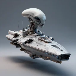 3D model of an alien battleship, sci-fi, octane render, studio lighting, trending on artstation, highly detailed, high quality, product photography, depth of field