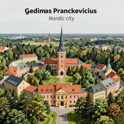 gediminas pranckevicius nordic city surrounded by forest in the style of a dnd painting, matte painting, dungeons and dragons, wizards of the coast
