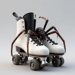 a spider is rollerskating, rollerskates, highly detailed, digital painting, artstation, concept art, smooth, sharp focus, illustration, art by artgerm and greg rutkowski and alphonse mucha