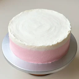 double - sided cake base, round, white and pink