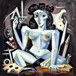 The Guernica of Picasso in manga style, by Kyoto Animation, anime screenshot