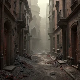 victorian back alley, grime, volcanic arcs, by peter mohrbacher dan mumford craig mullins nekro, cgsociety, pixiv, volumetric light, 3 d render