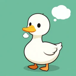 thinking of duck, clip art