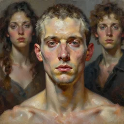 highly detailed and textured deformed anatomical portrait painting, emotionally expressive, highly detailed impasto oil painting, glossy paint strokes, soft light, 1 6 k, cinematic composition, cinematic lighting, sharp focus, masterpiece by adrian ghenie and jenny saville and james jean and alphonse mucha and android jones,