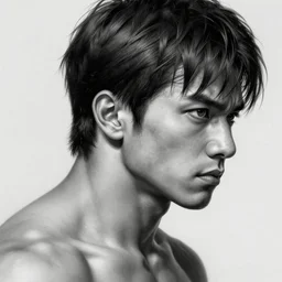 hyperdetailed profile portrait of a realistic street fighter ken, grayscale, by greg rutkowski, highly detailed, digital painting, artstation, smooth, sharp focus illustration, artstation hq. intricate, elegant, 8 k, unreal engine. art by wlop and artgerm and ayami kojima. dan mumford, tomokazu matsuyama, takato yamamoto