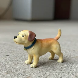 a figurine of a dog biting its own tail in the style garbage pale kids figurines
