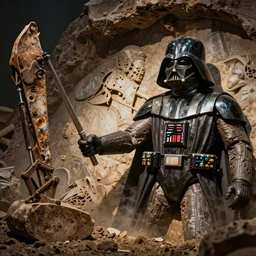 excavating a fossilised darth vader