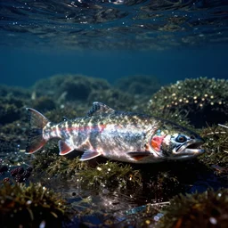 a photo of an angry blackberry salmon in its natural habitat, kodak ektachrome e 1 0 0 photography