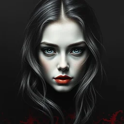 jpeg compression, black red white, stunning model, oil on canvas, greg rutkowksi, 2 4 0 p