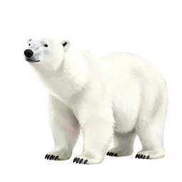 storybook illustration of a wonderful polar bear, storybook illustration, monochromatic, white background