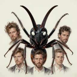 portrait of the god of hornets, dark skin and white eyes. realistic, symmetrical face. art by bowater charlie, mark brooks, julie bell, arian mark, tony sandoval