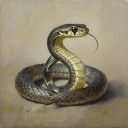 a snake ring, fantasy art, oil on canvas, award-winning