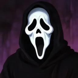 scream from the movie scream as anime character, anime art