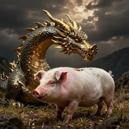 clip art dragon pig