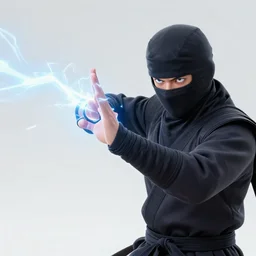 photo of a ninja shooting electricity out of his hand