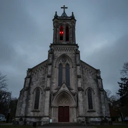 church of biboran, man's with red glowing eyes