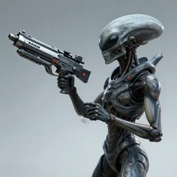 a photorealistic depiction of a futuristic weapon used only by aliens