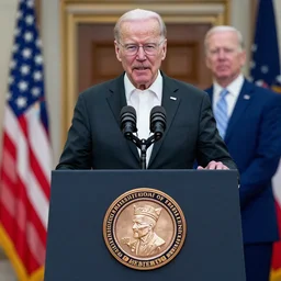 Walter White gives a speech after being awarded the Presidential Medal of Freedom by Joe Biden in Breaking Bad