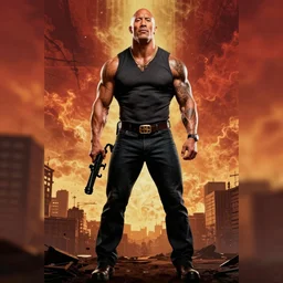 communist Propaganda poster Dwayne The Rock Johnson full body trending on artstation