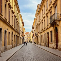 a view of a euopean street hdr effect